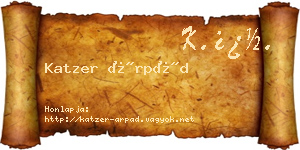 Katzer Árpád névjegykártya