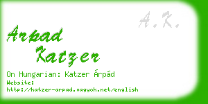 arpad katzer business card